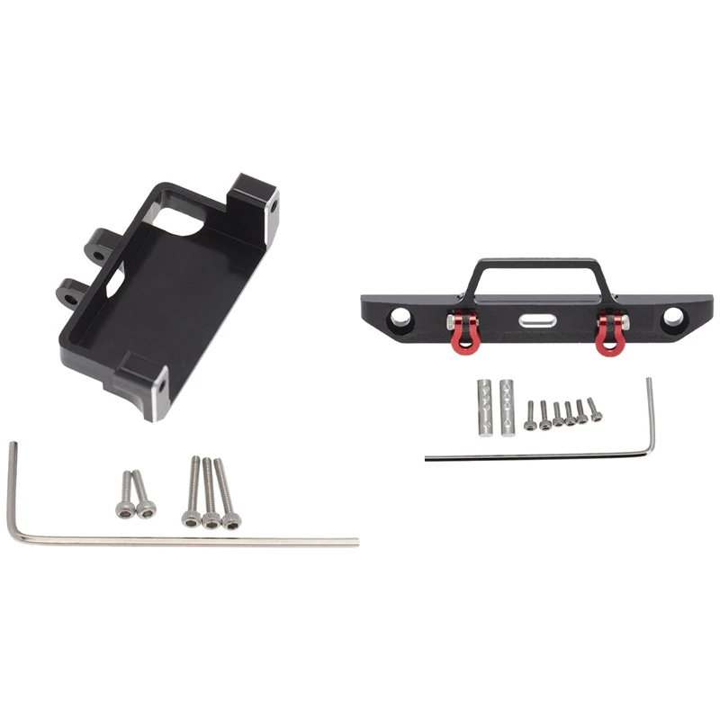 

2 Set RC Car Part: 1 Set Metal Servo Mount Bracket & 1 Set Metal Front Bumper Accessories