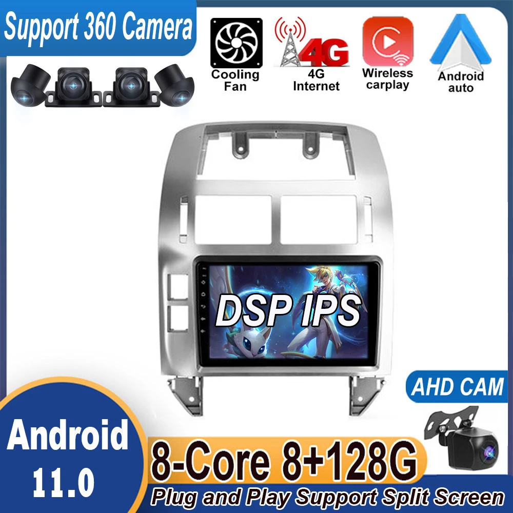 

Автомагнитола IPS DSP, мультимедийный видеоплеер, GPS-навигация, Wi-Fi, Bluetooth, система Android 2004 для VW Volkswagen POLO 2010-
