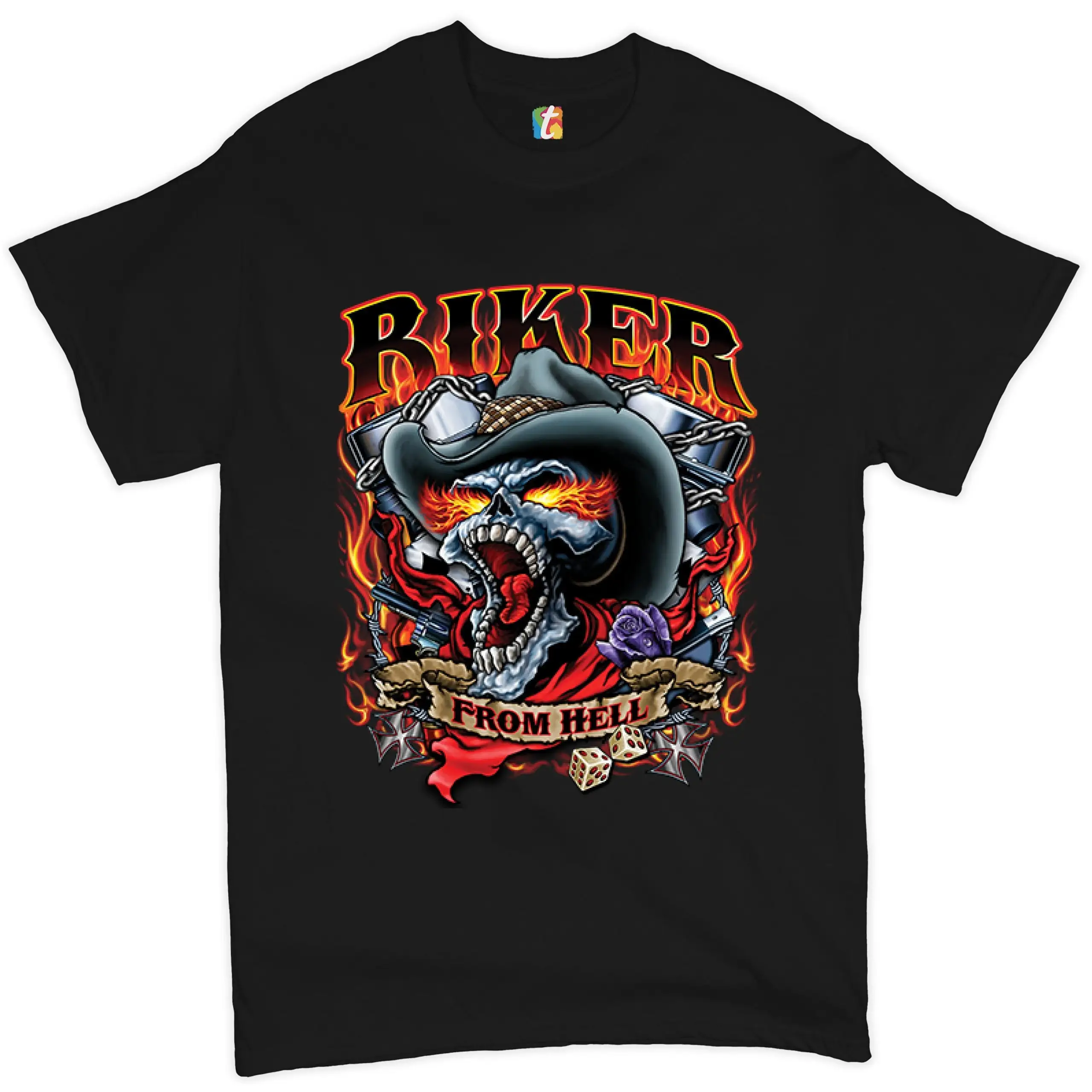 Футболка Biker From Hell Ride or Die Skeleton Outlaw Route 66 мужская