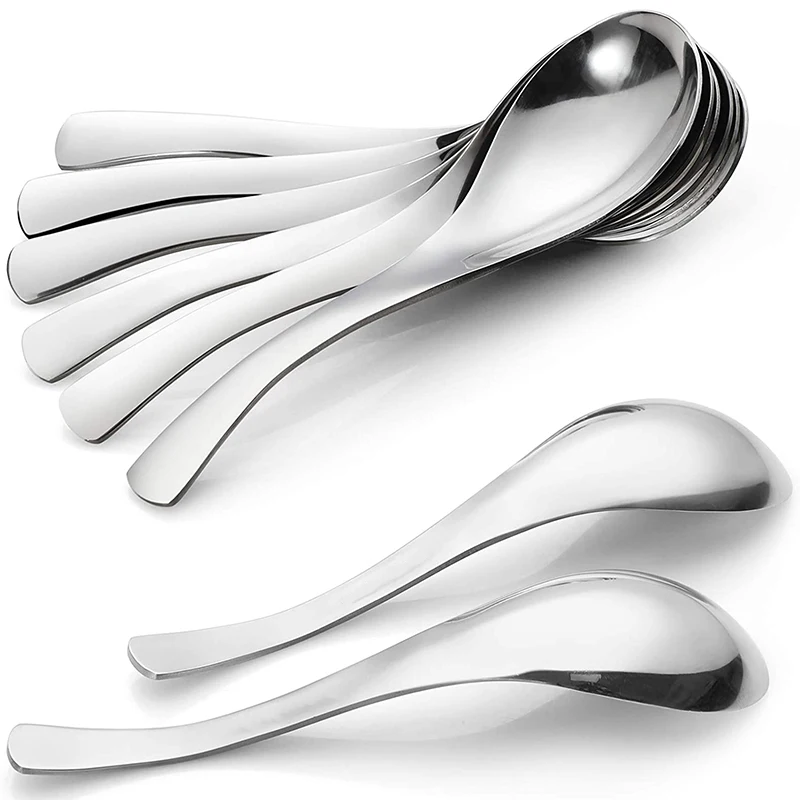 

8 Pack Soup Spoons, Stainless Steel Soup Spoons, Thick Heavy-Weight Table Spoons