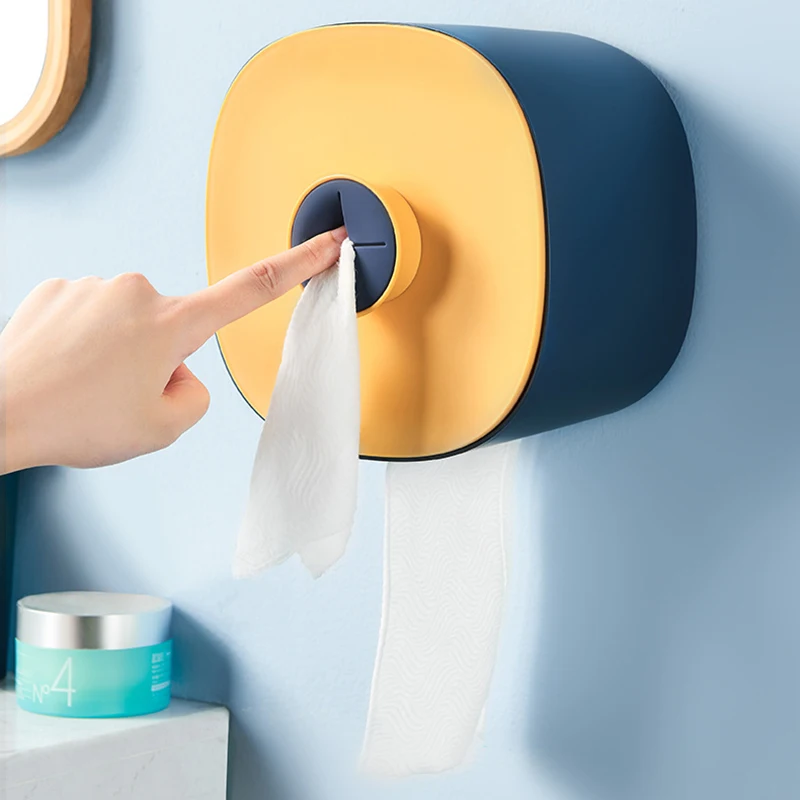 New Wall Mounted Toilet Paper Holder Waterproof Toilet Roll Dispenser Disposable Face Towel Storage Box Bathroom Accessories