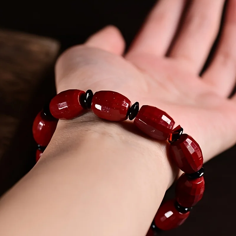 Pulsera de Cinabrio Contenido Natural Alto Emperador Púrpura Arena Dorada para Hombres y Mujeres en su Año del Zodíaco