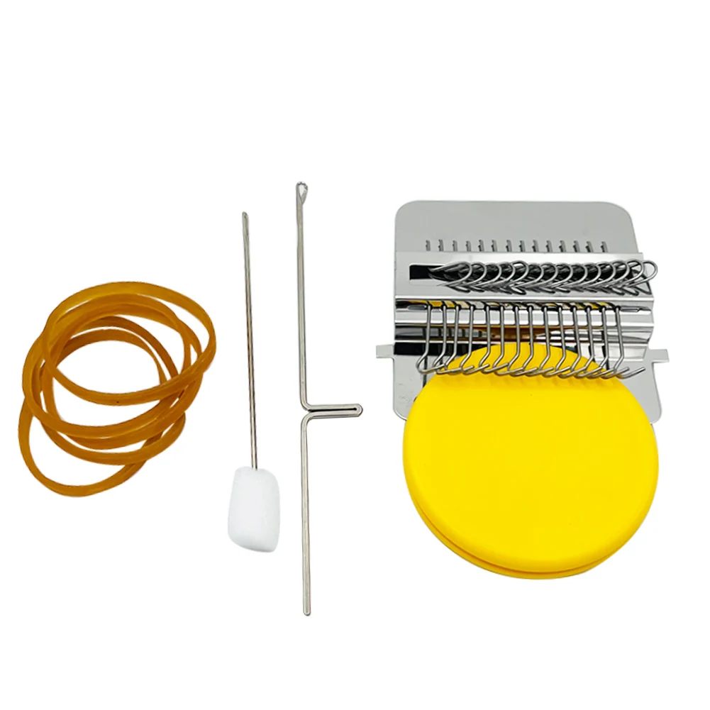 

19pcs Small Loom Tool Kit Repair Needle Mark Buckle Speedweve Type Knitting Machine Household DIY Sewing Mending Jeans Portable