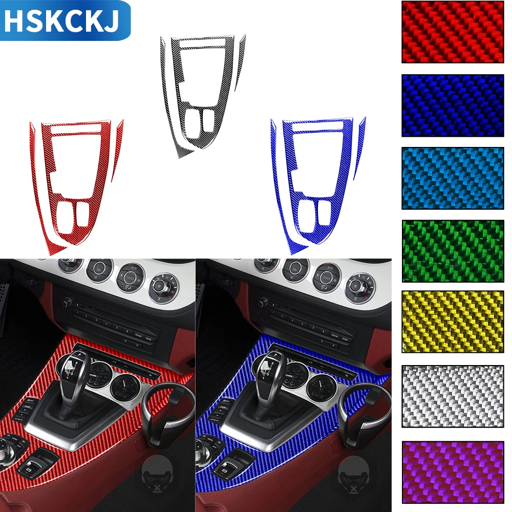 

For BMW Z4 E89 2009-2016 Multiple Color Carbon Fiber Sticker Gear Box Button Panel Shift Decoration Strip Interiors Accessories