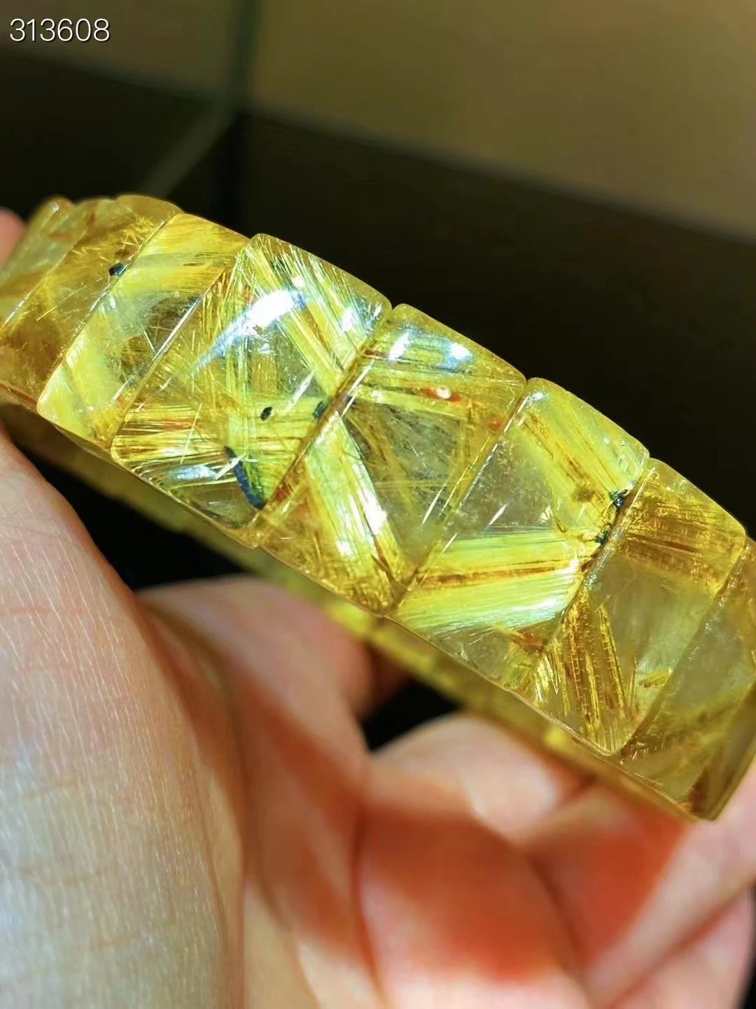

Натуральное золото, рутилированный кварц, женский, мужской, бразильский, 15,8x9,7x6,2 мм, прозрачные прямоугольные бусины, богатый камень AAAAAA