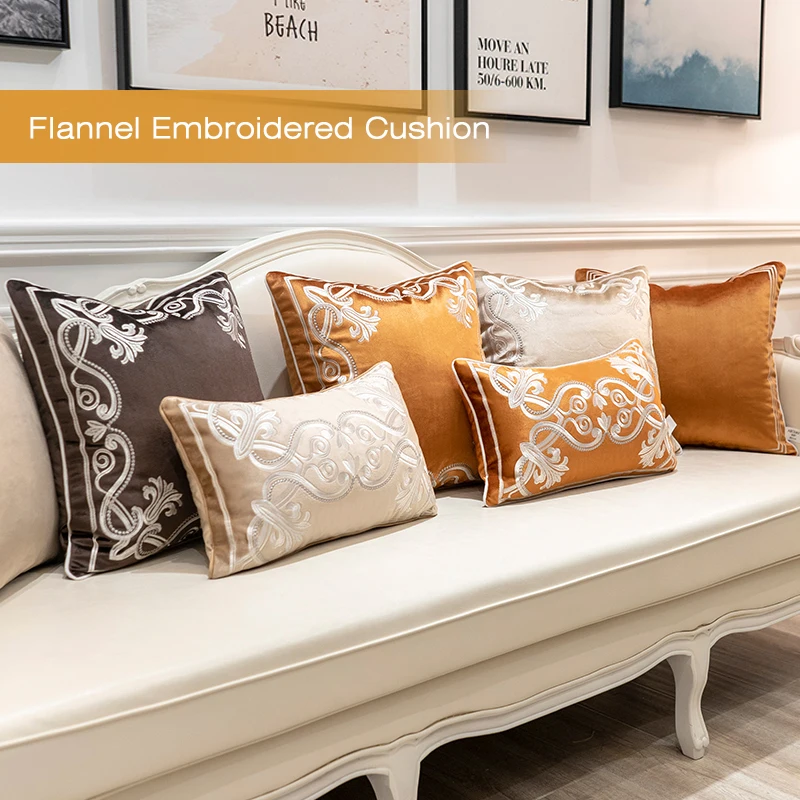 

Роскошные фланелевые защитные наволочки с вышивкой на талии с длинной спинкой в скандинавском стиле домашние декоративные наволочки Квадр...