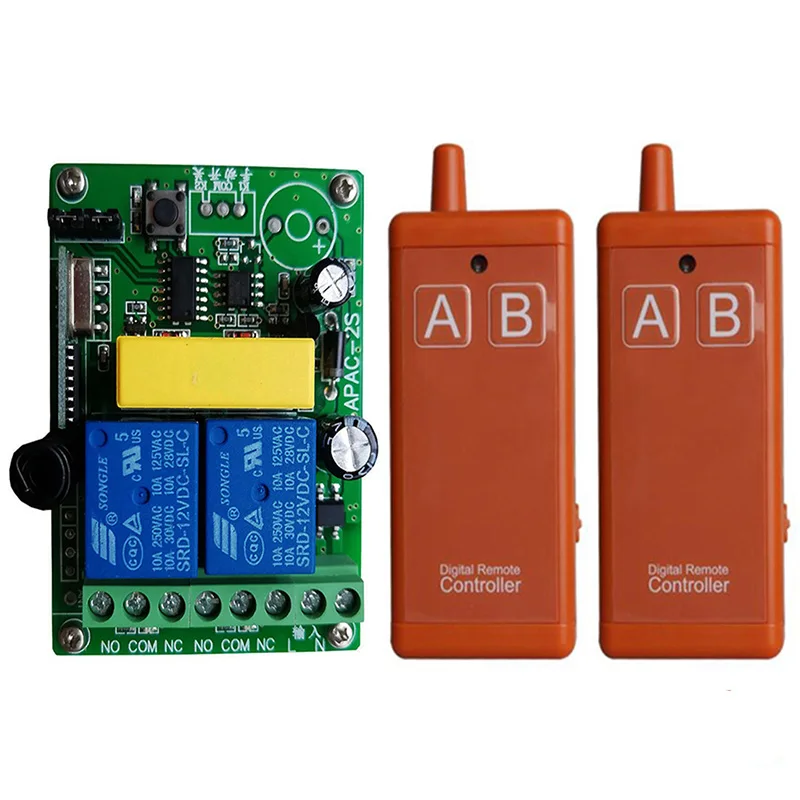 433 МГц Универсальный AC 110 В 220 2CH RF Беспроводной Радио Пульт Дистанционного