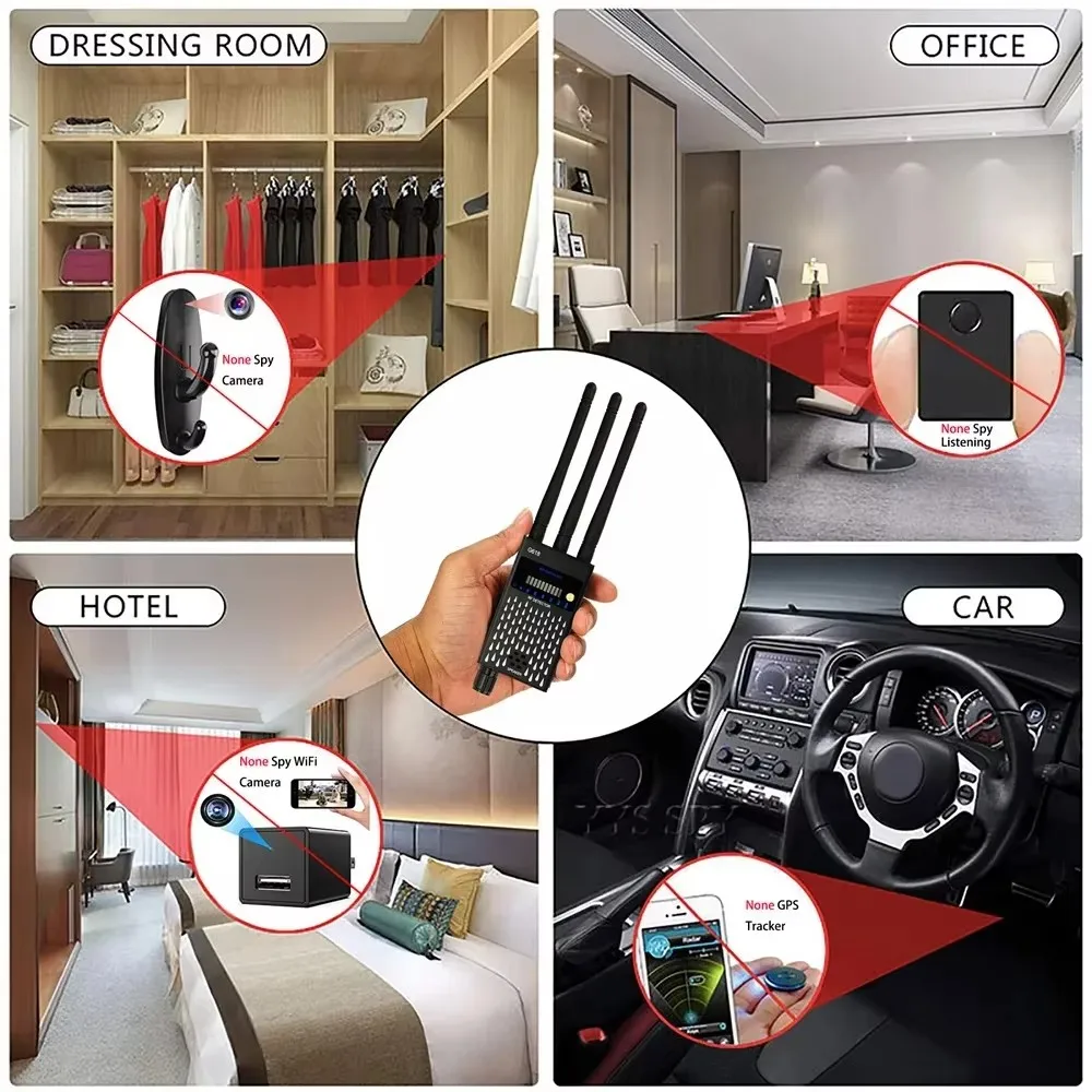 Фото Профессиональный детектор радиочастотных сигналов G318: обнаружение GSM, GPS, RF-сигналов, защита от прослушивания и беспроводных камер №5