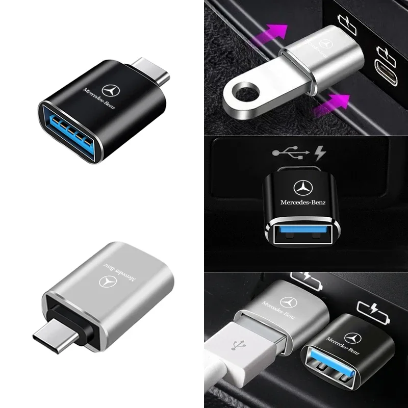 Автомобильный интерфейс Type-C к USB 3.0 мини-конвертер зарядный адаптер для Mercedes Benz