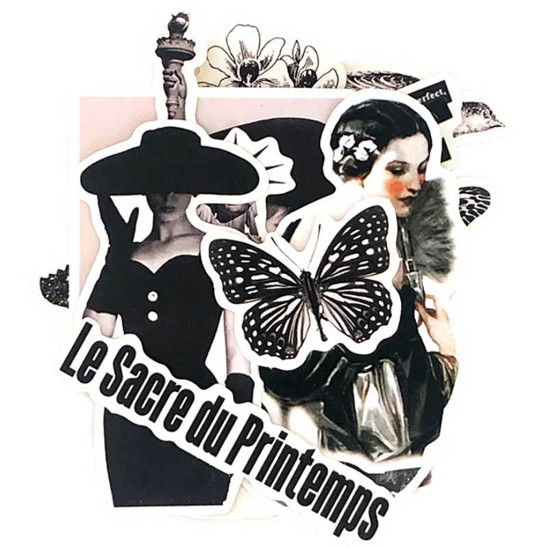 

22PCS Black and white elegant woman Stickers Crafts And Scrapbooking stickers kids toys book Decorative sticker DIY Stationery
