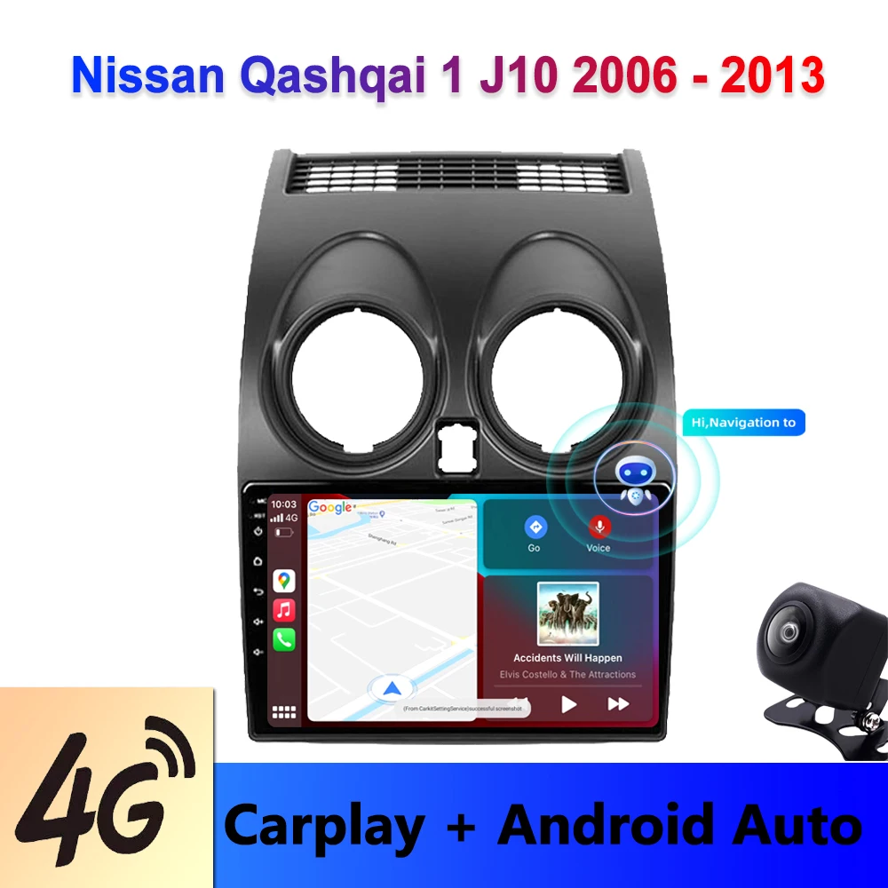 

Автомагнитола iorigin9, мультимедийный видеоплеер 4G Carplay DSP RDS 2din Android 11 для Nissan Qashqai 1 J10 2006-2013 с GPS-навигацией