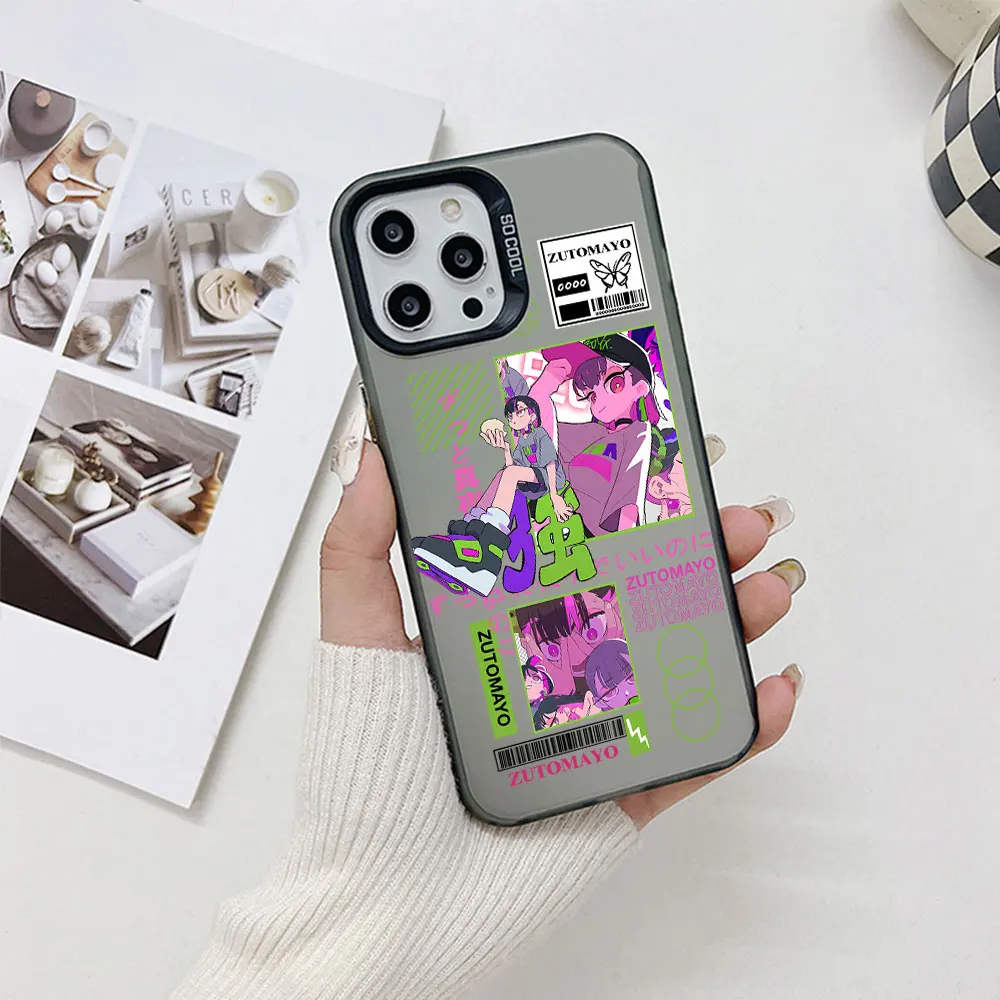 Мультяшный чехол Zutomayo для телефона iPhone 15 14 13 12 11 Pro Max X XR XSMAX 8 7 Plus конфетная матовая