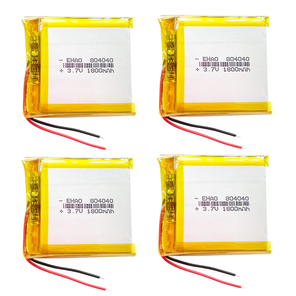 

4 PCS 3.7V 1800mAh Lipo Polymer Lithium Rechargeable Battery for MP3 GPS Navigator DVD Recorder Headset e-book Camera