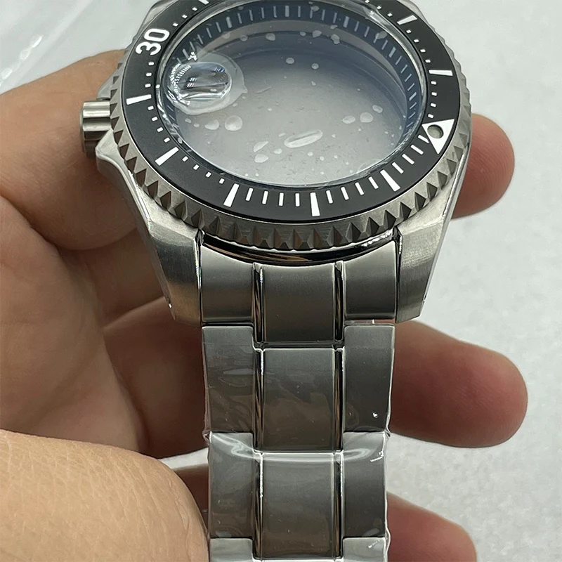 Watch Modify Parts 43.5mm Titanium Material Shogun Style Watch Case Date Magnifier Sapphire Fit NH35/36 Automatic Movement