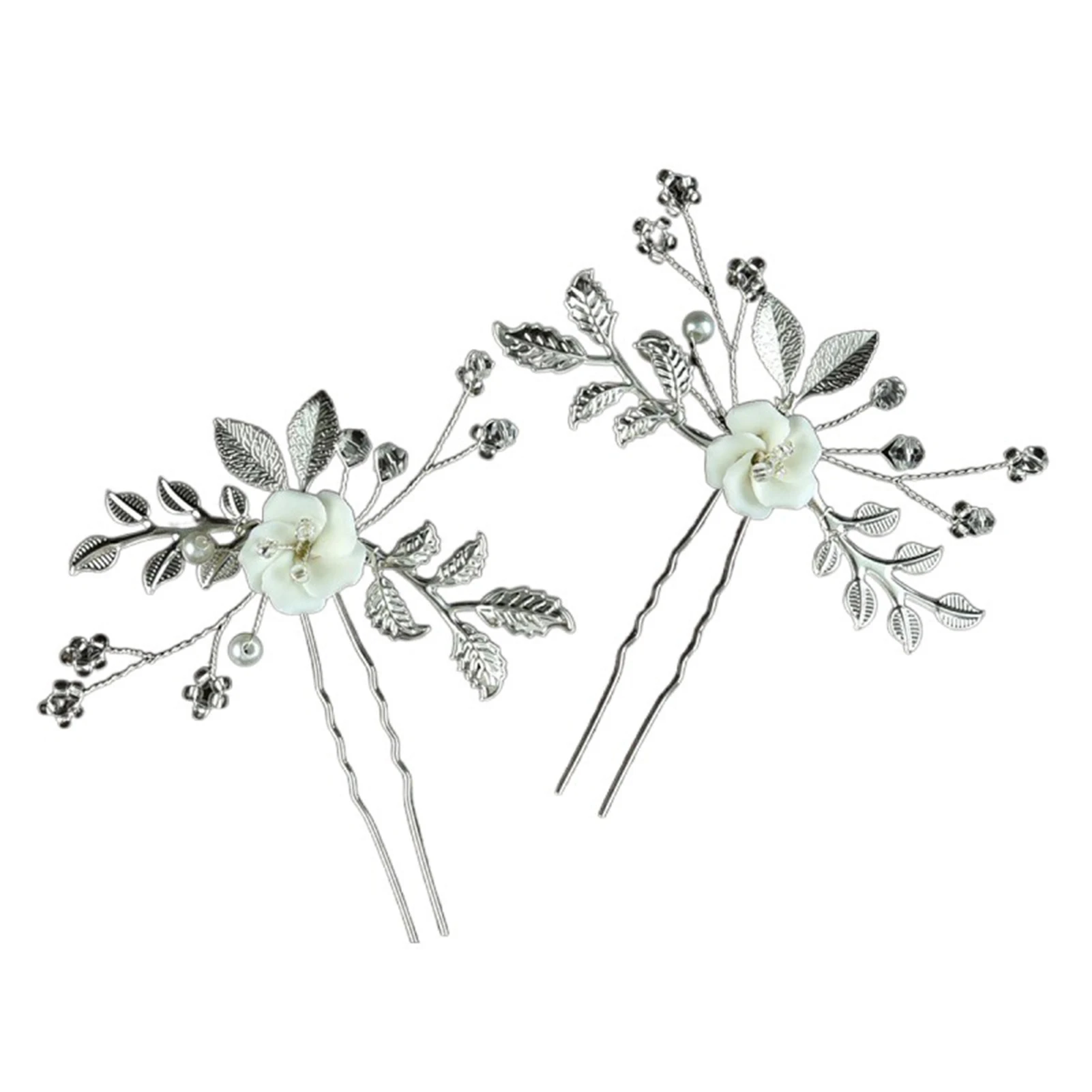 

Girls U Style 2 Pieces Hairpins Headdress with Glittering Crystal Beads for Outdoor School Performances