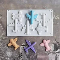 3d airplane chocolate mold aircraft cupcake topper birthday decoration anniversaire fondant candy ice cube cake decorating tools