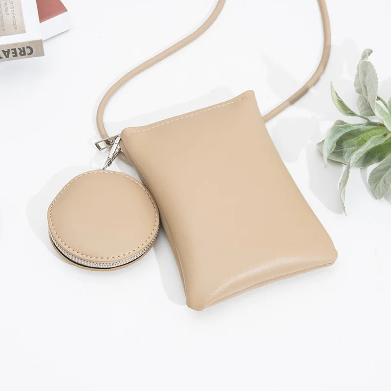 

Vintage Phone Pocket Crossbody Bag with Mini Coin Purse and Shoulder Strap for Women