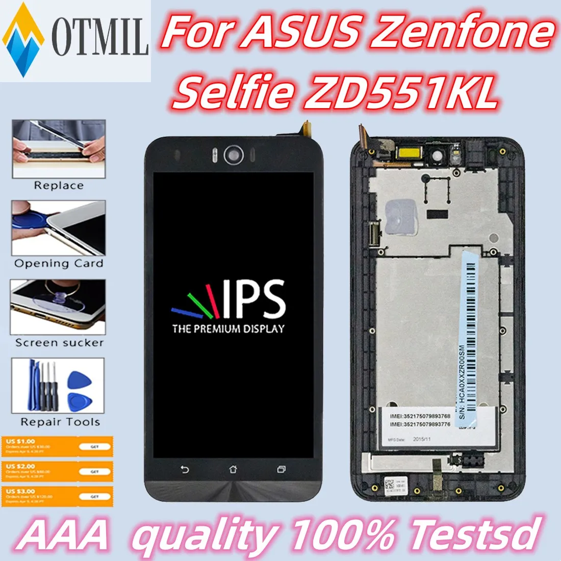 Оригинальный ЖК-дисплей 5,5 дюйма для ASUS Zenfone Selfie ZD551KL, ЖК-дисплей, сенсорный экран с рамкой, дигитайзер в сборе для Zenfone ZD551KL LCD