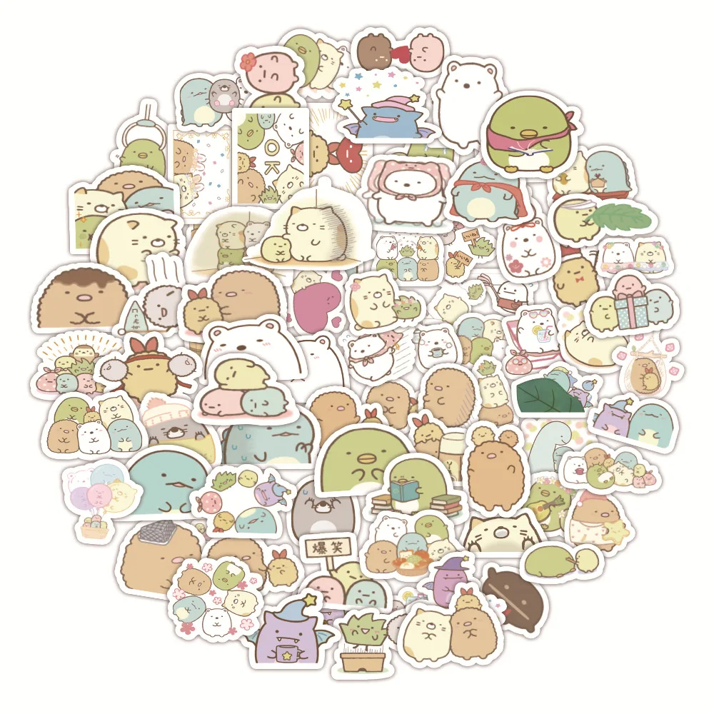 

60pcs Corner Biological Graffiti Stickers Cute Corner Biological Mobile Phone Case Water Cup Stickers