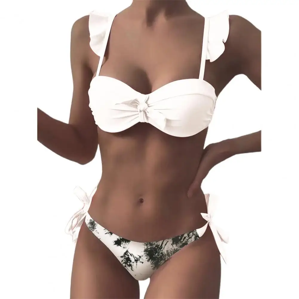 

2 шт./компл. купальник, новинка 2022, Женский комплект бикини с мягкой подкладкой, раздельное бикини без рукавов, облегающий купальник, Женский ...