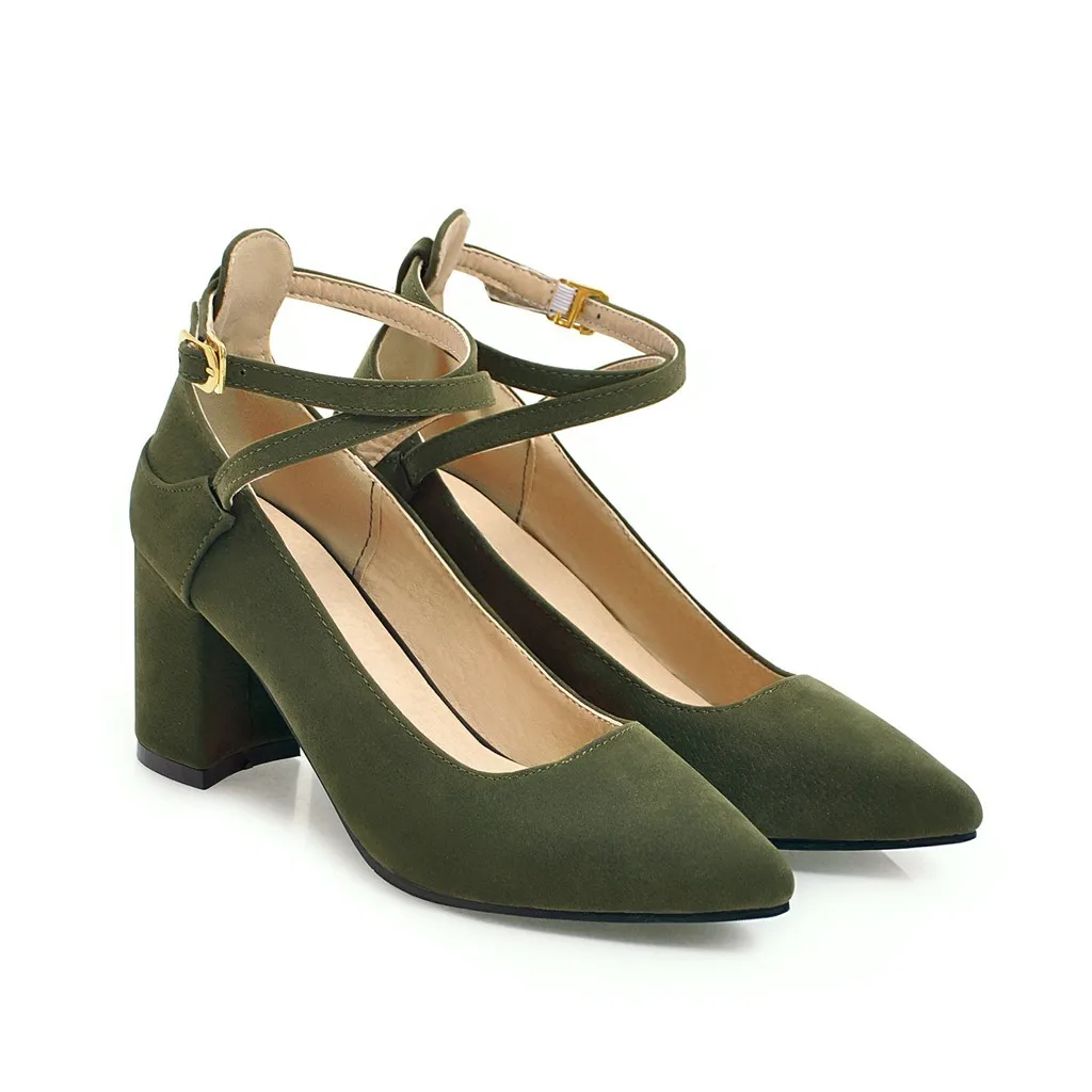 Босоножки женские с ремешками туфли-лодочки на каблуке заостренный носок нубук