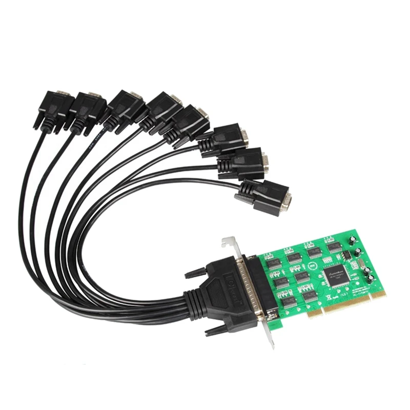 

1Set PCIE Adapter Card Pci To 8 Ports RS232 DB-9 Com PCI Serial Controller Systembase 1058 Chipset With Fan-Out Cable