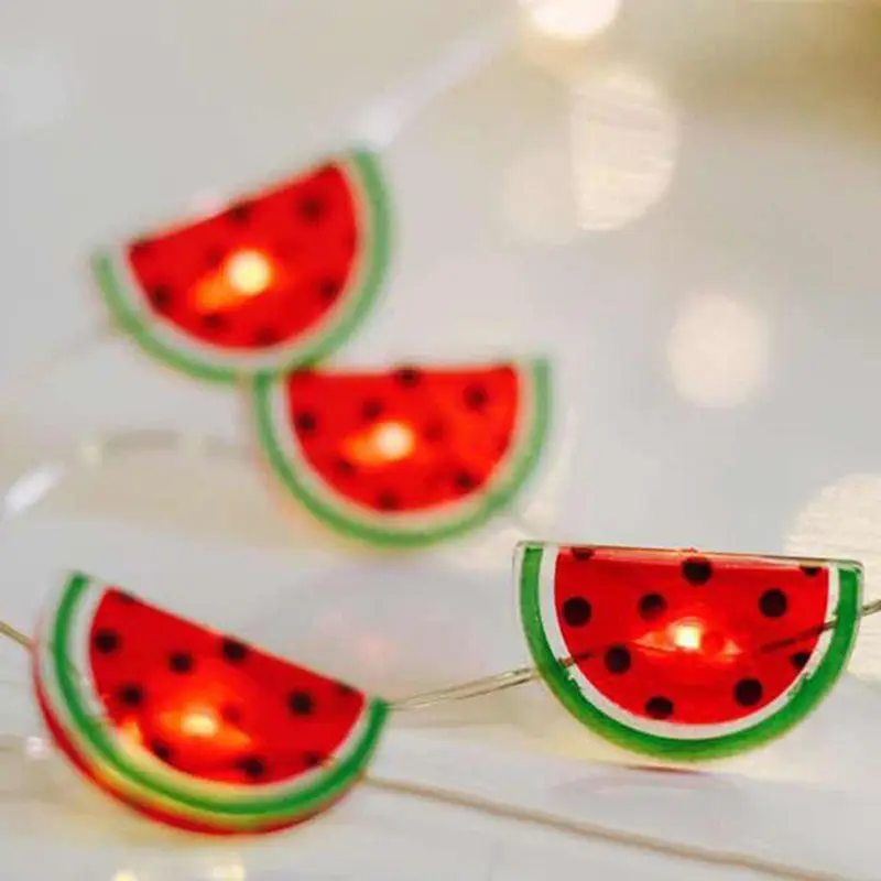 

20 LED Half Slice Watermelon Decorative String Lights Christmas Halloween Showcase Bar Decoration Holiday Party Layout R9UF