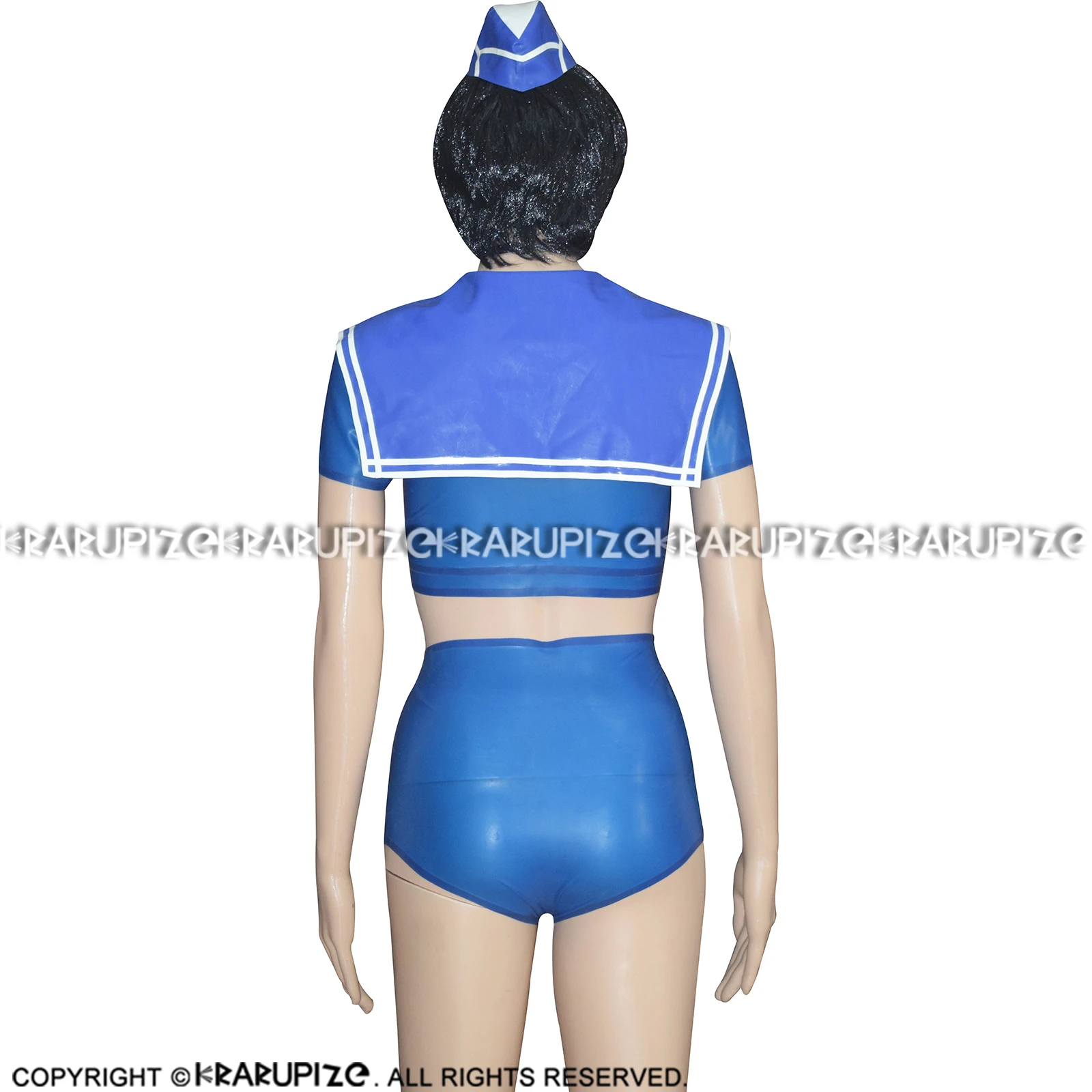 Пикантные мини-матросские резиновые латексные Unifrom короткие боковые кепки с