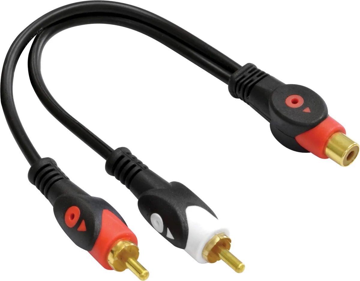 CABLE Y RCA FEMALE X 2 RCA MALE 20 CM PROFESSIONAL-YRF2RM-20P-PC / 10