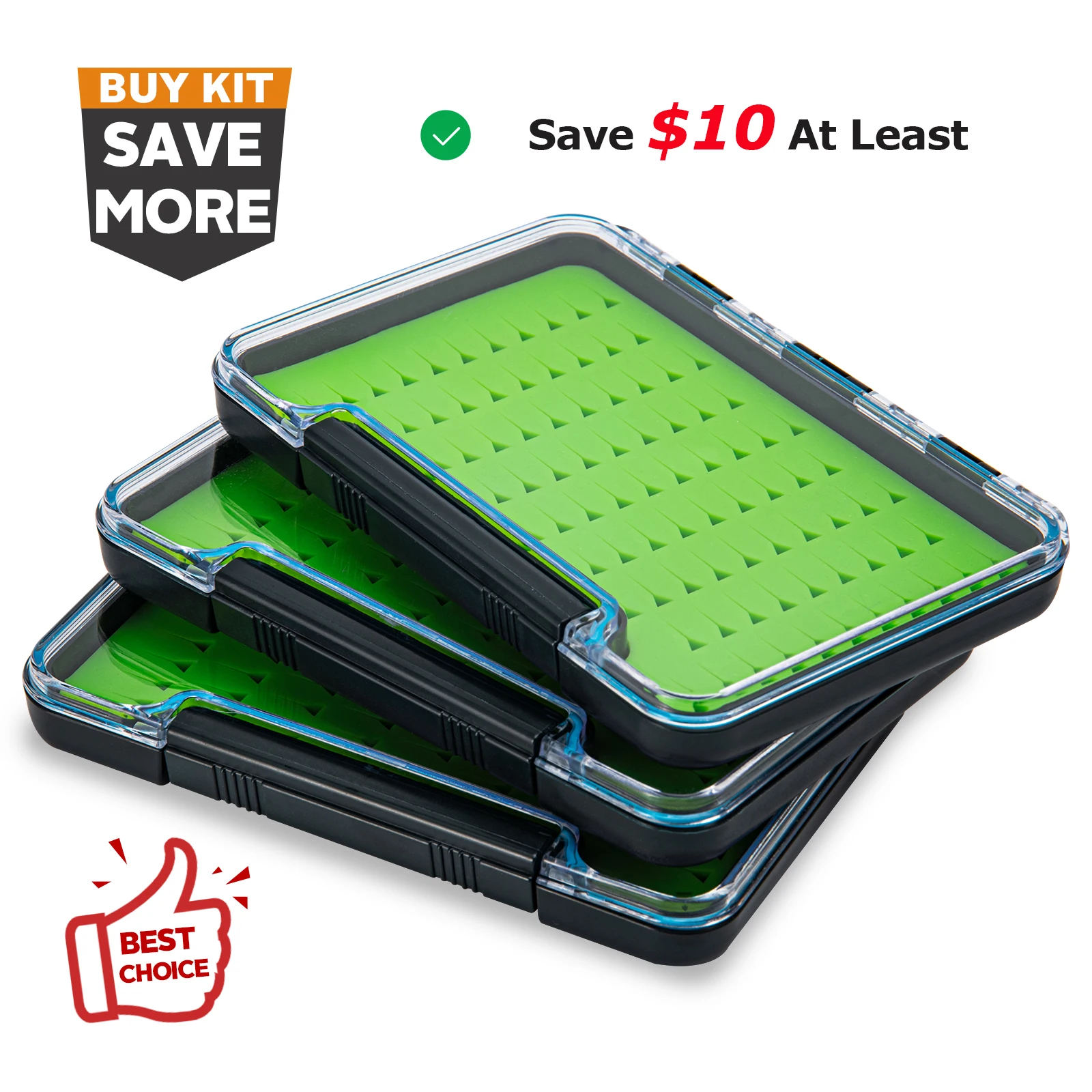 

Goture искусственные коробки для нахлыста, 1 шт., водонепроницаемый контейнер, прозрачный контейнер из АБС-пластика, аксессуары для рыболовных снастей