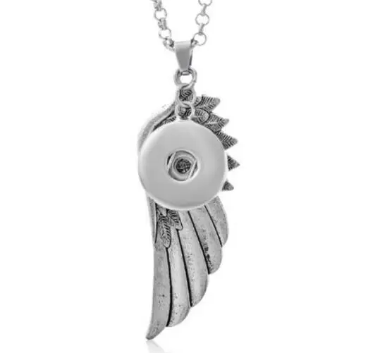 Buy Vintage Silver Snaps Angel Wings Skull Scissors Arrowhead Yin Yang Dog Hand Print Necklace Pendants For Women Jewelry M27 on