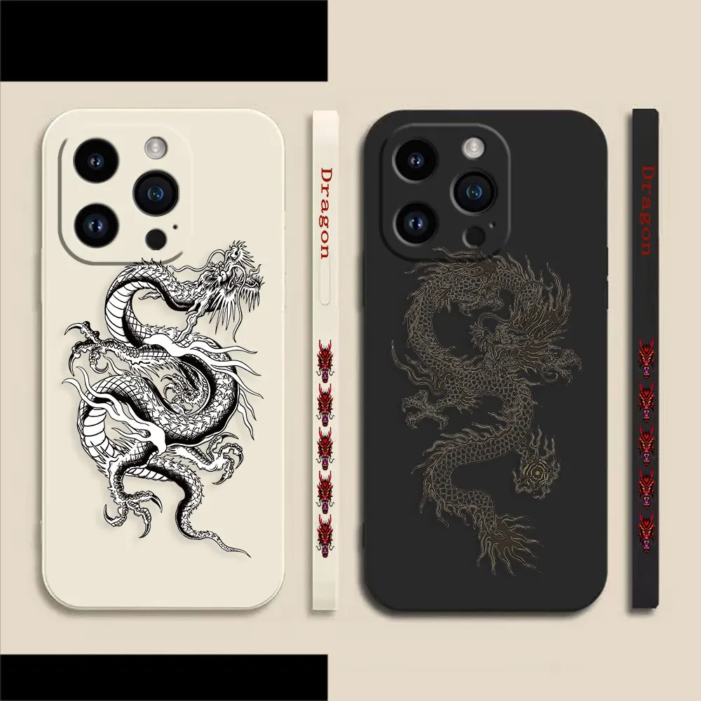 

Chinese Dragon Pen Drawing Phone Case For Apple iPhone 14 13 12 11 Pro XS Max Mini X XR SE 7 8 6 6S Plus Colour Liquid Case Capa