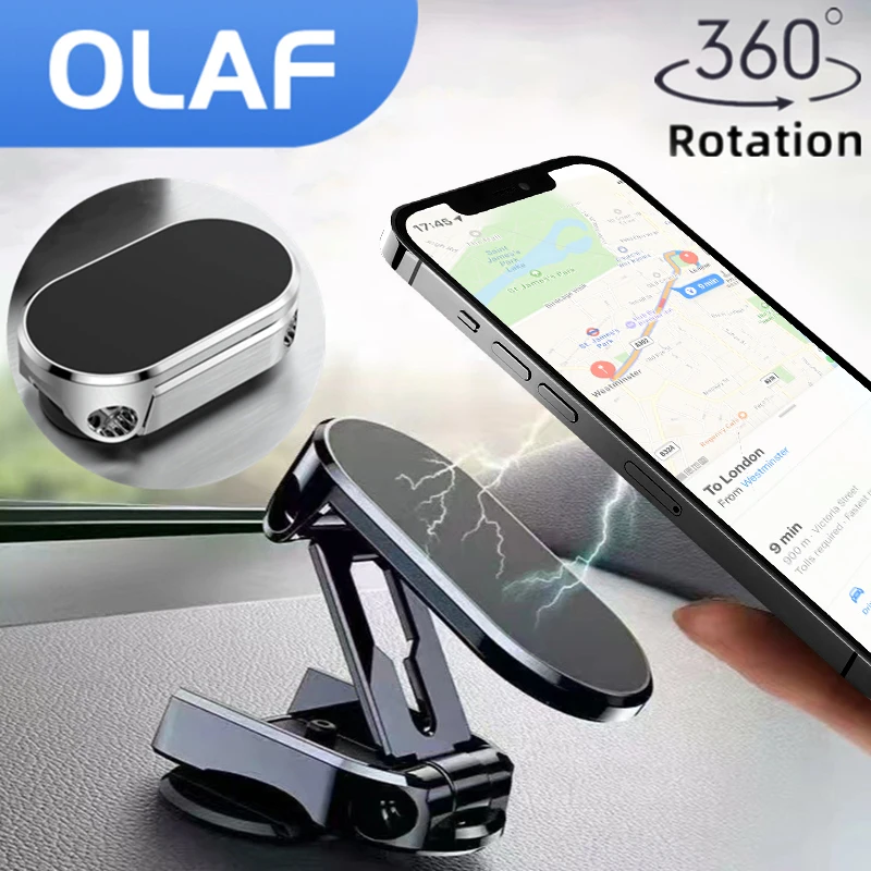 

Магнитный автомобильный держатель для телефона Olaf, складной магнит для телефона, автомобильное крепление, подставка для мобильного телефо...