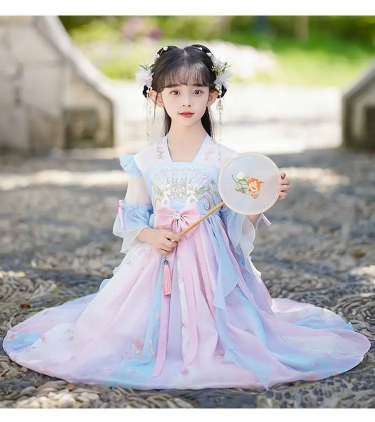 Винтажное китайское традиционное элегантное цветочное вышитое сказочное платье