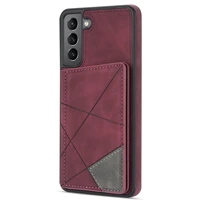 geometric wallet phone case for samsung galaxy s21 s20 fe s22 plus note 20 ultra a52s a32 a12 credit card holder leather cover