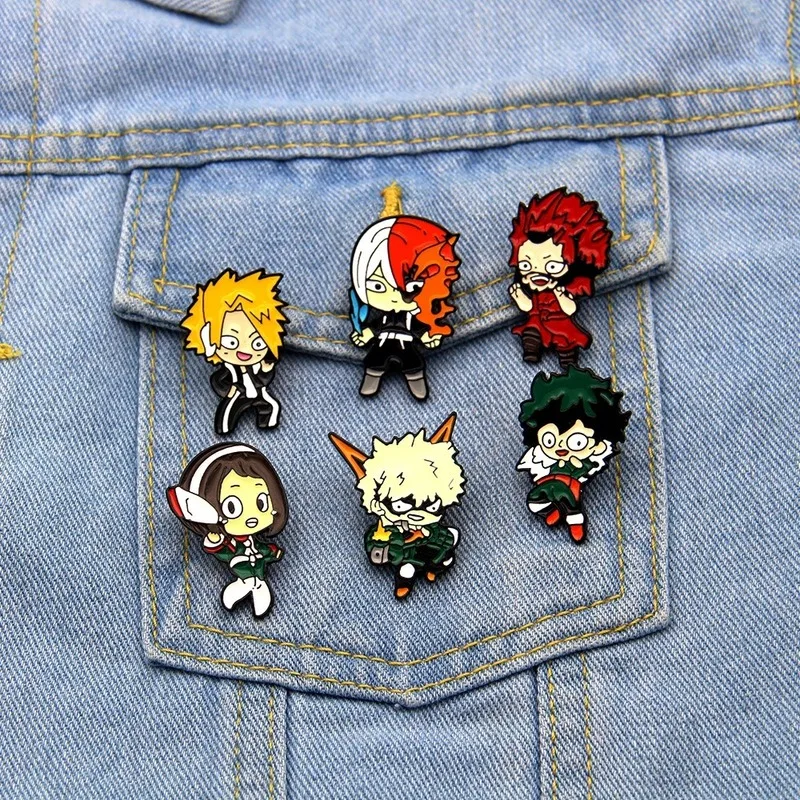 

Anime My Hero Academia Punk Cartoon Pin Midoriya Izuku Bakugou Katsuki Anime Peripheral Badge Boy Personality Accessories Gift