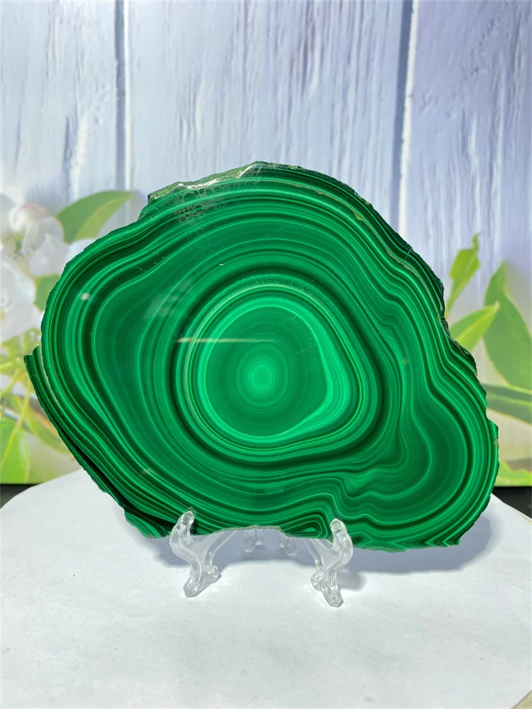 

416g Natural Stone Malachite Crystal Quartz Gem Minerals Slice Witchcraft Spirit Rune Healing Home Decoration