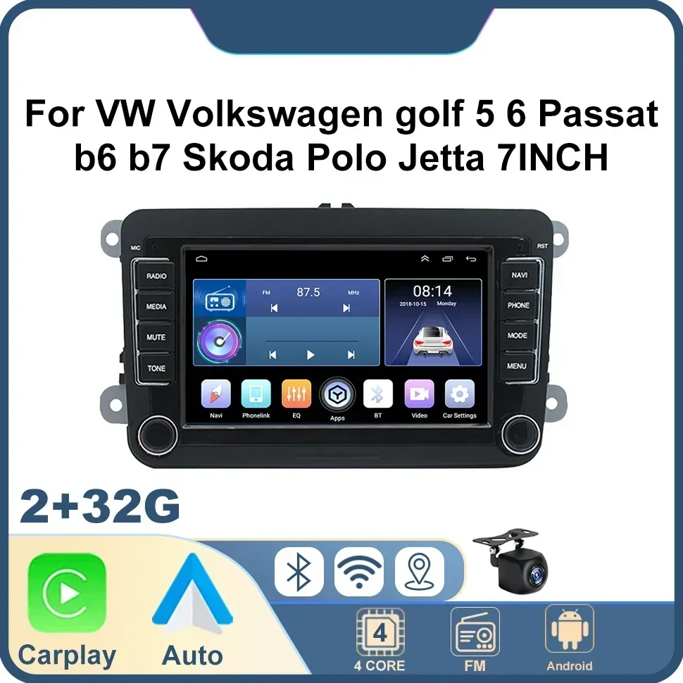 Автомобильный радиоприемник CarPlay Android Auto для Volkswagen VW Passat B6 B7 CC Tiguan Touran GOLF POLO 2 + 32 ГБ 7
