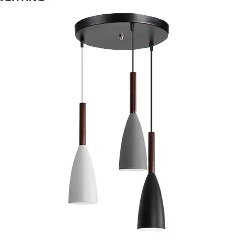 Прикроватный подвесной светильник, светодиодная лампа в стиле Дания, для спальни, кухни, ресторана, современный минималистичный подвесной светильник с тремя головками E27