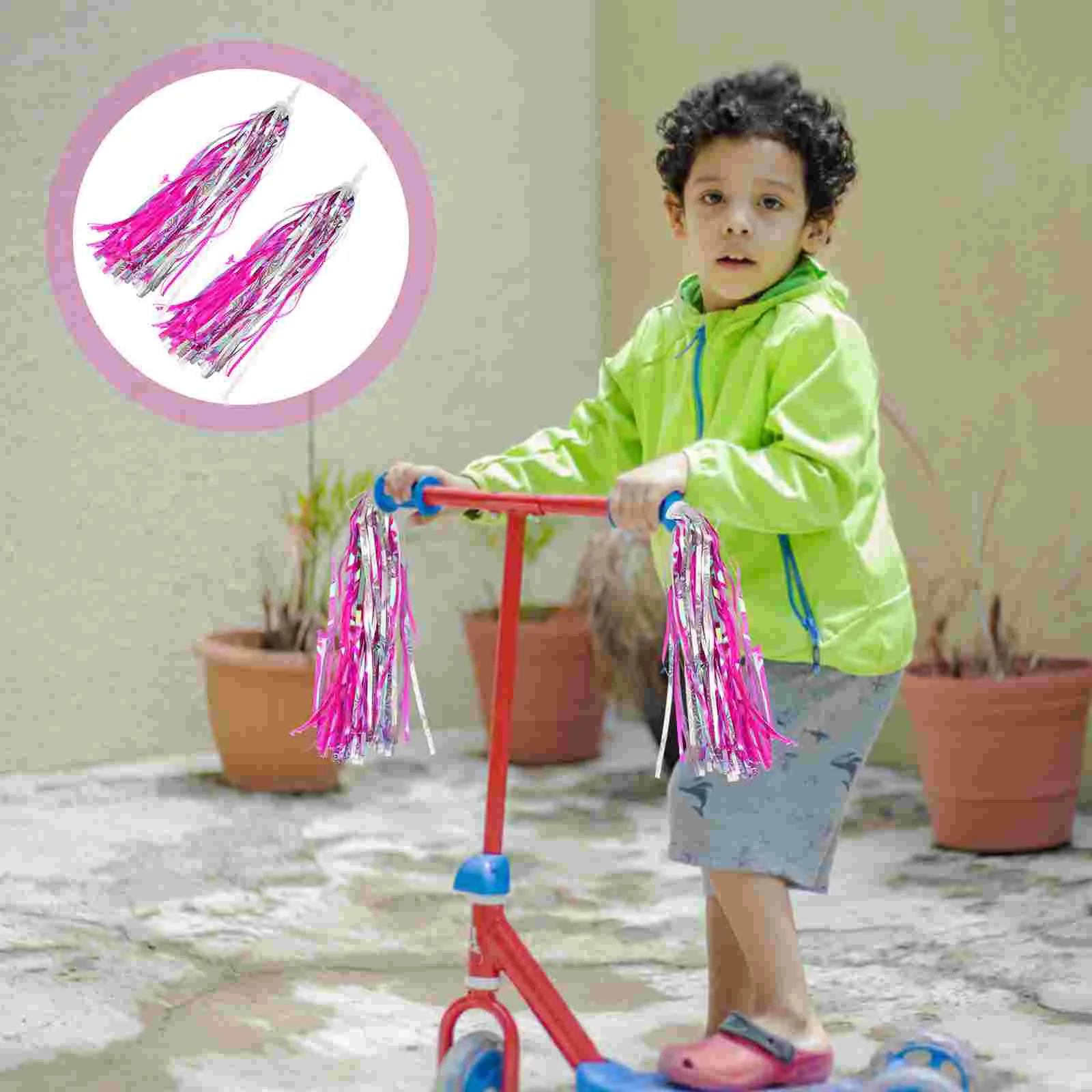 

2pcs Scooter Ribbon Bike Streamers Bike Handlebar Tassel Handlebar Tassel Streamers Scooter Tassels Bike Grips Ribbon