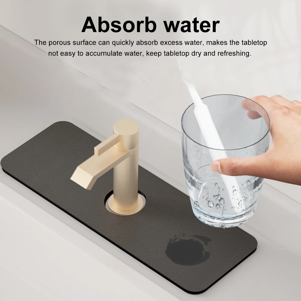 

Kitchen Faucet Absorbent Mat Sink Splash Guard Microfiber Faucet Splash Catcher Countertop Protector for Kitchen Bathroom Gadget