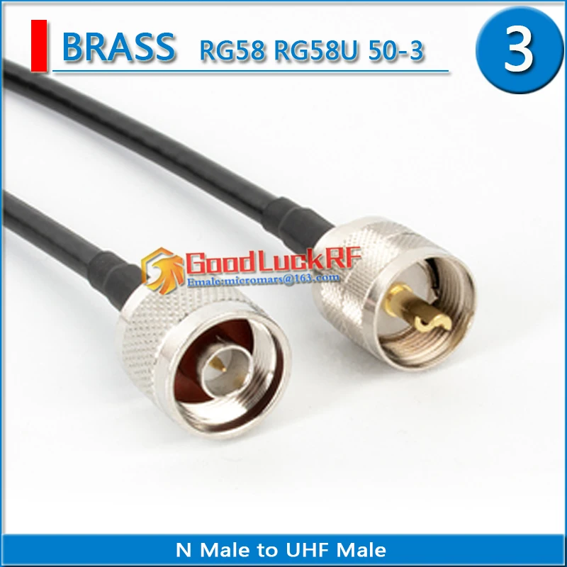 

SL16 PL259 SO239 M UHF Male to N Male L16 jack Connector Pigtail Jumper RG-58 RG58 3D-FB Extend cable 50 Ohm low loss