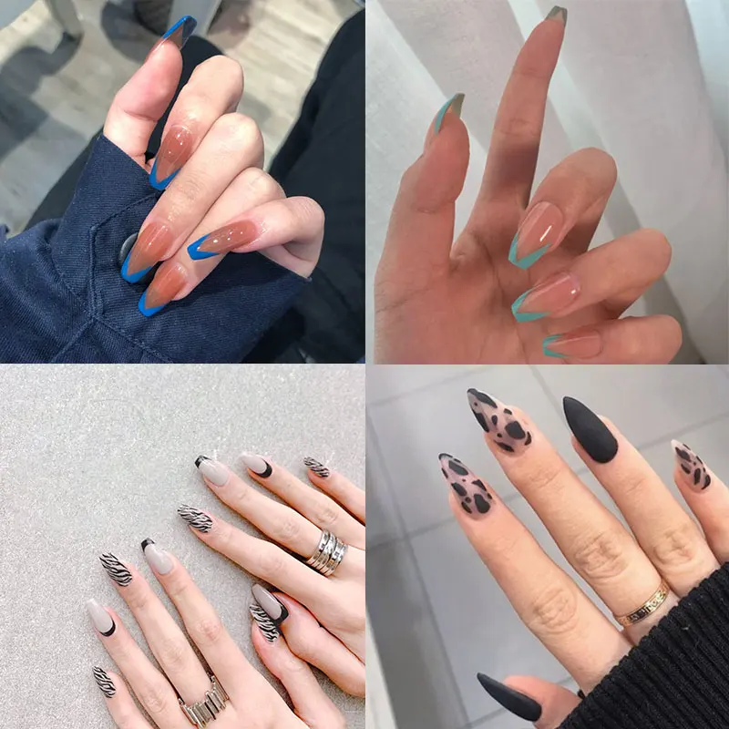 

Профессиональные французские накладные ногти средней длины с клеем гроб искусственные накладные ногти с дизайном пресс для ногтей Бесплатная доставка