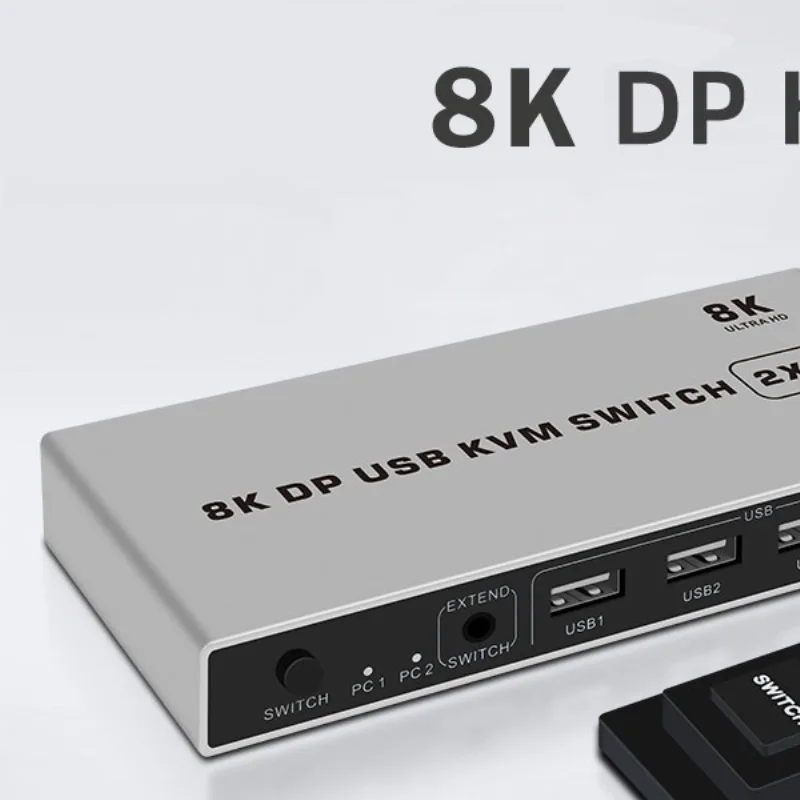 

8K Dual-port DP USB KVM Displayport KVM Switch 4K@144hz 2-port USB KVM 8K Displayport 1.4 Switch KVM mouse&keyboad supported