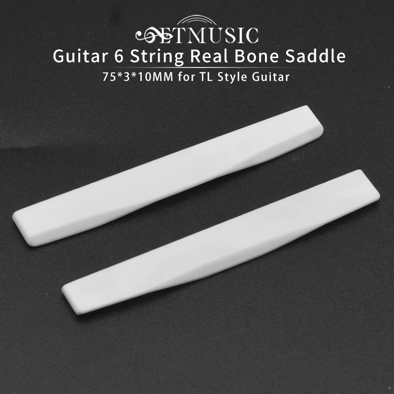 

Real Bone Acoustic Guitar Bridge Saddle 6 String Bone Guitar Bridge Saddle 75*3*10MM for TL Style Guitar