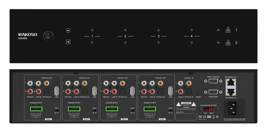 HA400 4-зонный усилитель Airplay audo Equipment многозонный Интегрированный для умного дома