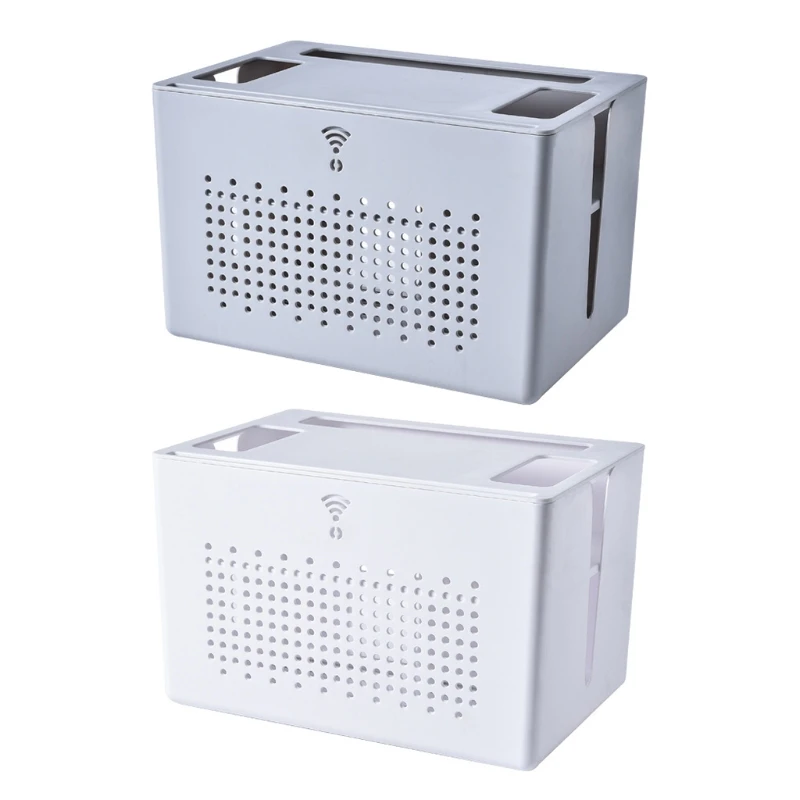 

Double-layer Wireless Wifi Router Storage Box Desktop Socket Wire Organizer Box TV Set Top Rack Power Strip Hidden