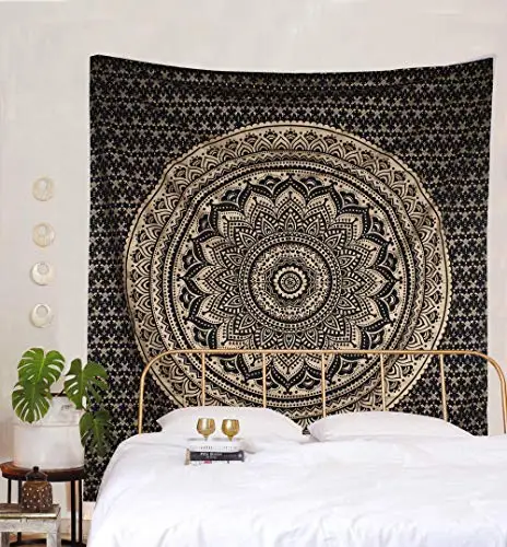 Wall Tapestry for Bedroom Aesthetic Hippie Boho Indie Bohemian Mandala India Decor |