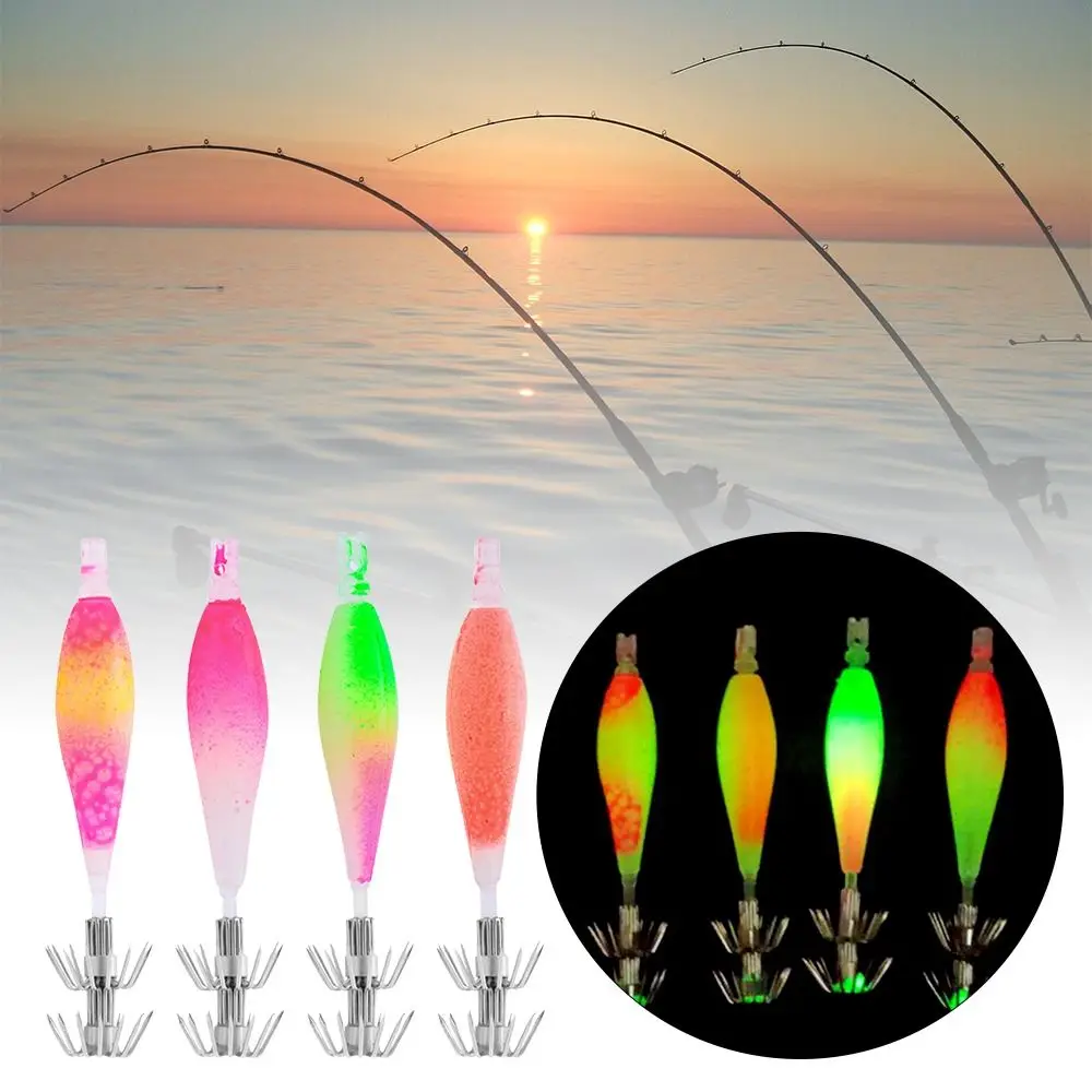 

4Pcs/Pack Durable Angling Supplies 7g 90mm Micro Floating Fishhooks Soft Lure Jig Artificial Baits Squid Hooks