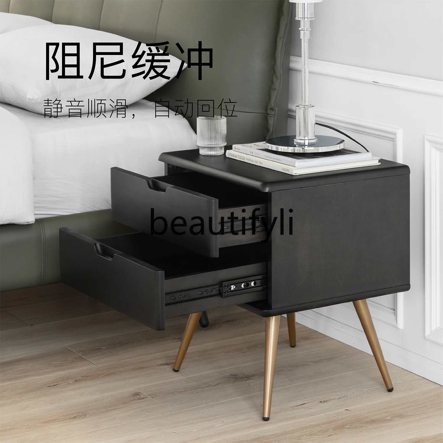 Прикроватная тумбочка из черной смородины вишневое дерево цельное современная